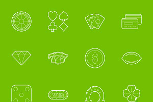 Casino icons set