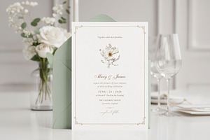 Elegant Wildflower Wedding Invite, an Invitation Template by by creative paper