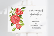 Red Rose Floral Welcome Sign, a Stationery Template by Beyond Muse (Thumbnail 3 of 3)