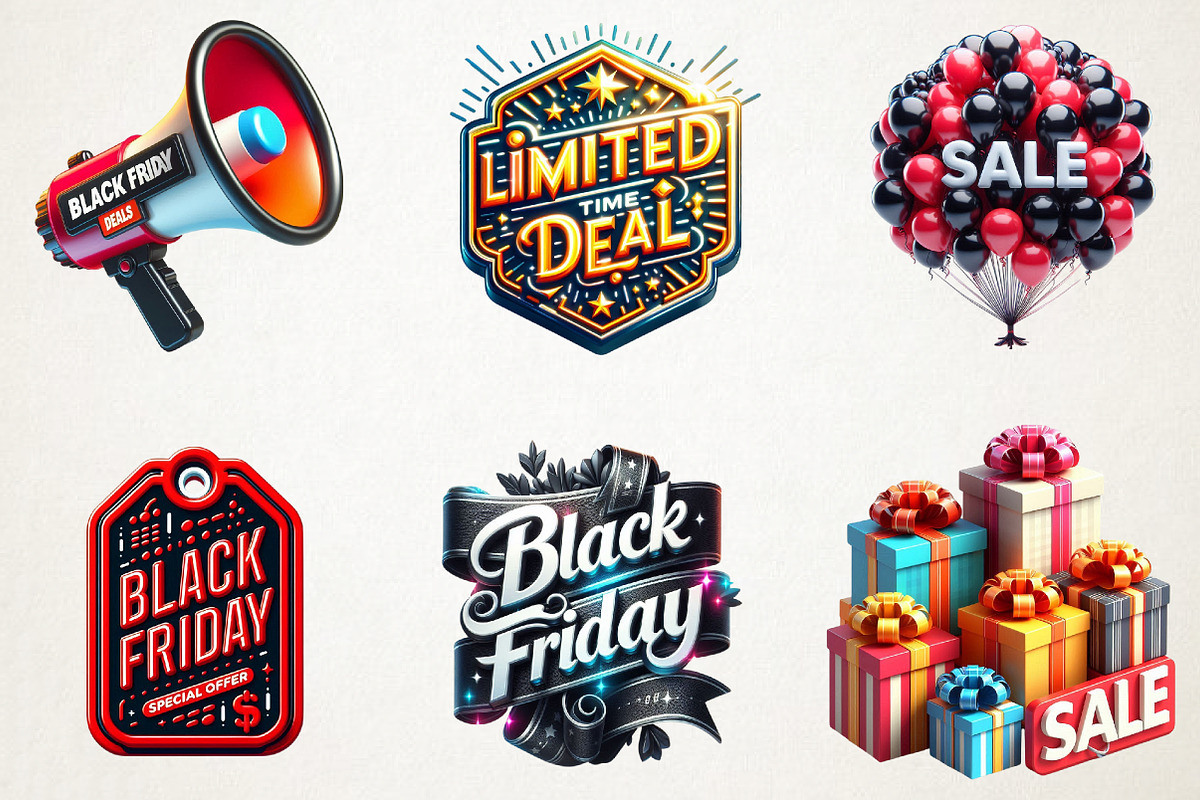 Black Friday Sale Clipart Bundle PNG, an Illustration by RobertsArt (Photo 4 of 4)