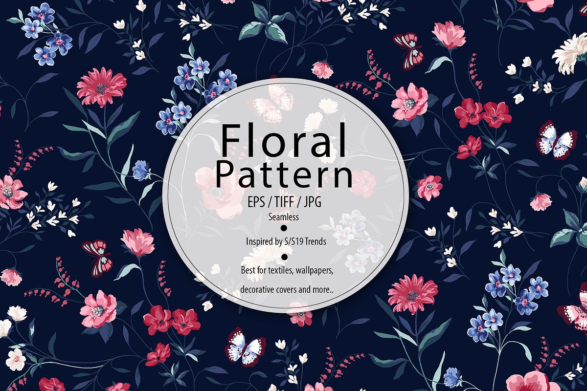 Seamless Ditsy Floral Pattern, a Pattern Graphic by IndiPixi