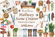 Hallway Scene Creator Watercolor Set, an Object Graphic by BarvArt (Thumbnail 8 of 8)