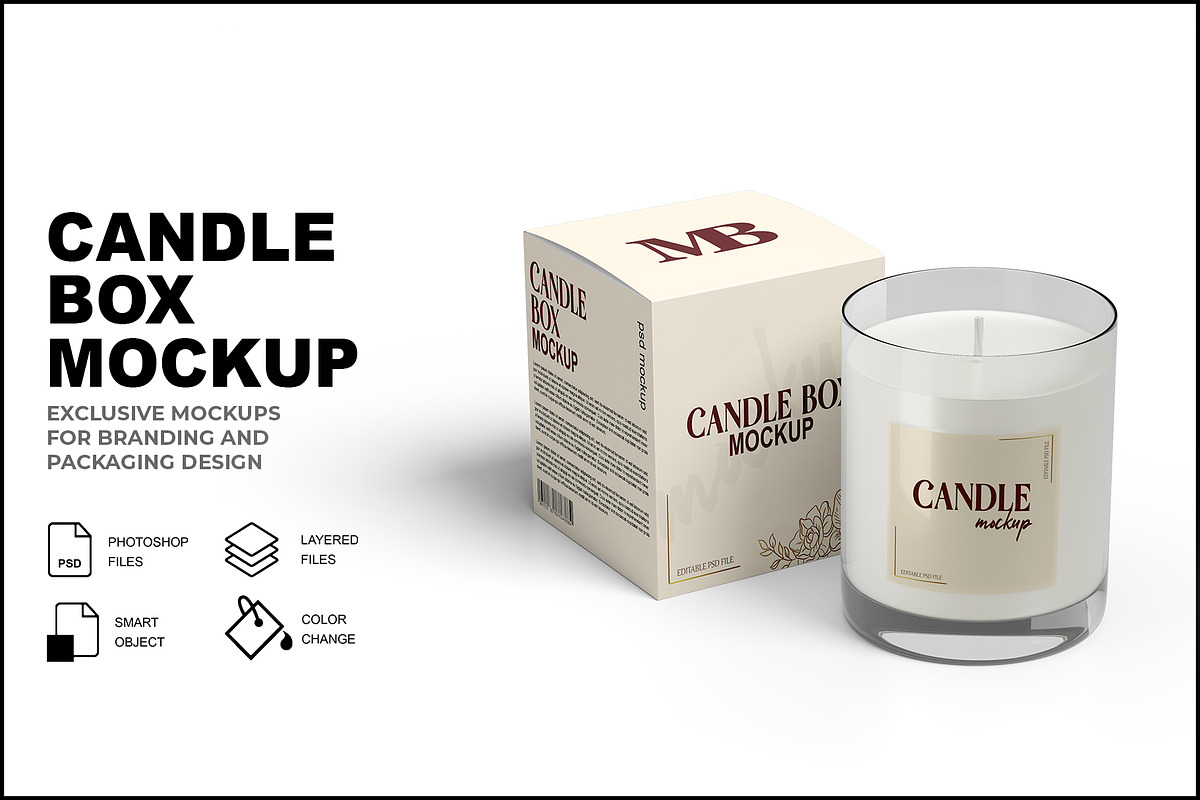 Candle Box Mockup, a Household Mockup by mockupbuys (Photo 1 of 3)