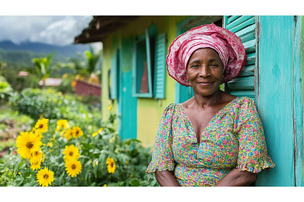 Antiguan woman poses outdoors near, a Nature Photo by Lermont51
