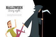 Grim reaper chasing scared man, a Person Illustration by Onyx (Thumbnail 3 of 3)