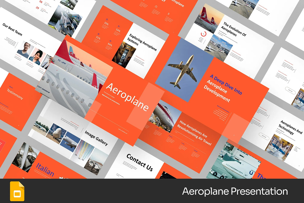Aeroplane Aviation GSlides PPoint, a Presentation Template by Fit-tee (Photo 1 of 2)
