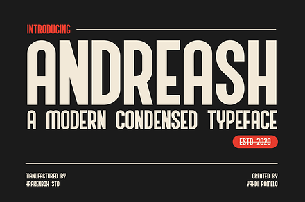 Andreash - Modern Condensed Typeface
