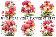 Whimsical Viola Flower Clipart, an Illustration by OK Design (Thumbnail 3 of 6)