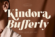 Kindora Bufferly Modern Vintage, a Serif Font by Letterena Studios (Thumbnail 1 of 15)