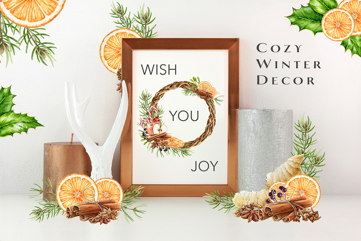 Winter Spices Watercolor Clipart, a Seasonal Illustration by AnitaPol (Photo 9 of 13)