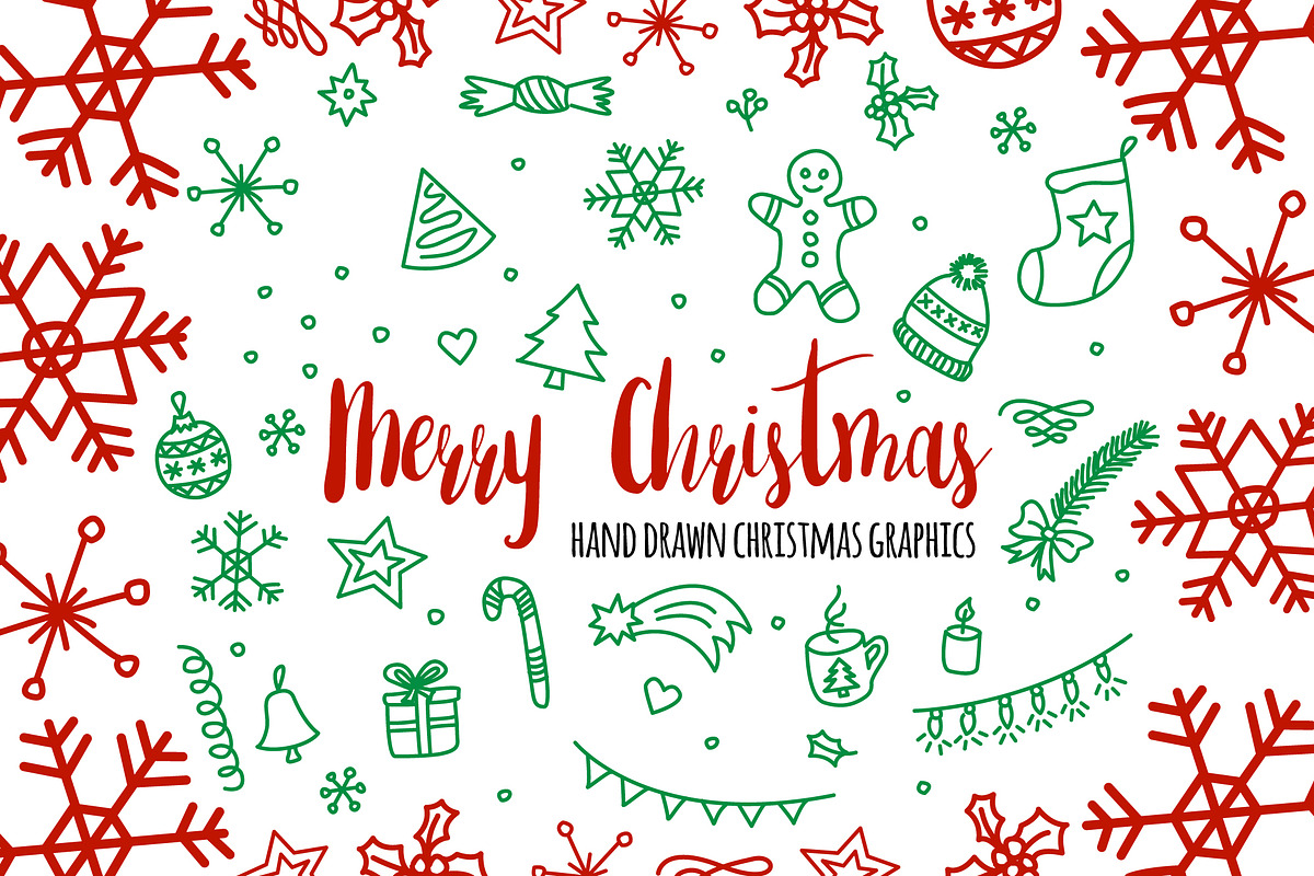 Hand Drawn Christmas Graphics, an Illustration by Kreanille Design (Photo 1 of 3)