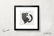 Hand-Drawn Black Cat Illustrations, an Animal Illustration by Garden in frame (Thumbnail 4 of 4)