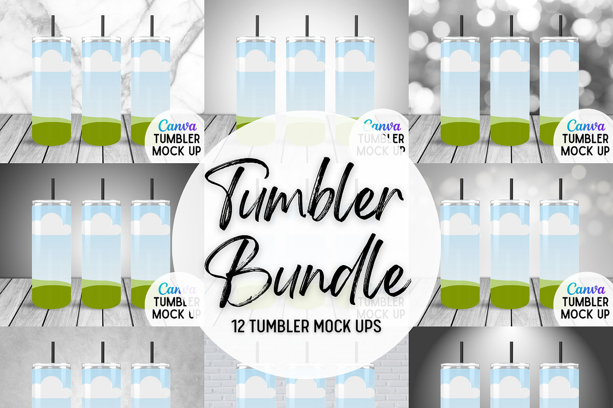Tumbler Mock Up Bundle for Canva, a Cups & Container Mockup by palmettosvg (Photo 2 of 5)