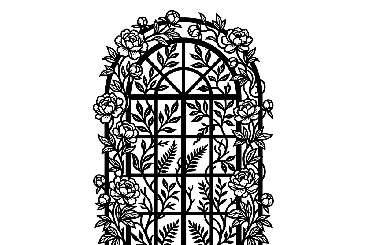 50 Floral French Window Ornament, a Decorative Illustration by Amazin_art (Photo 25 of 29)