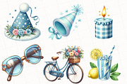 Summer Happy Birthday Clipart, an Illustration by OK Design (Thumbnail 4 of 5)