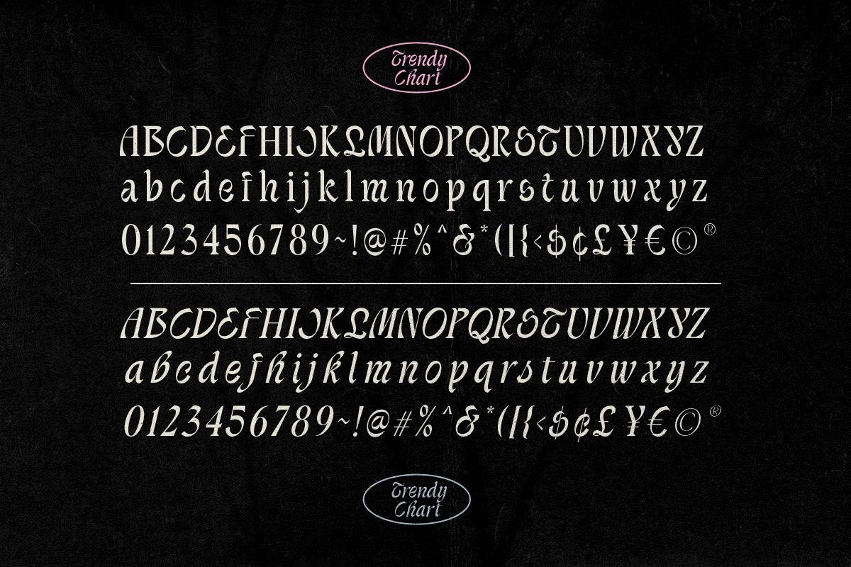 Trendy Chart - Unique Serif, a Serif Font by Sarid Ezra (Photo 9 of 9)