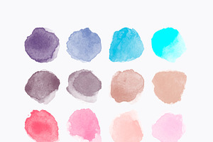 Big Set Watercolor Vector Stains