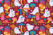 Ghosts in the Mushroom Woods, a Pattern Graphic by PenguinHouse (Thumbnail 2 of 11)