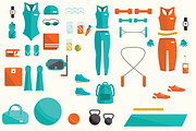 53 fitness elements + 2 patterns., an Illustration by Little A (Aigul) (Thumbnail 2 of 5)
