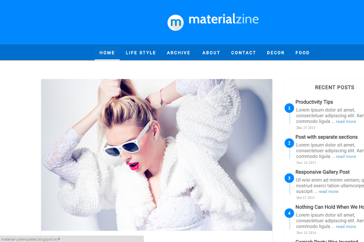 Material Design Blogger Template, a Websites & App Template by Yo..! Templates (Photo 2 of 4)