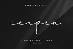 Cerpen Signature Script Font, a Script Font by Artiveko
