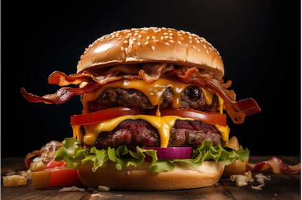 Classic american burger food, a Food & Drink Photo by Ylivdesign