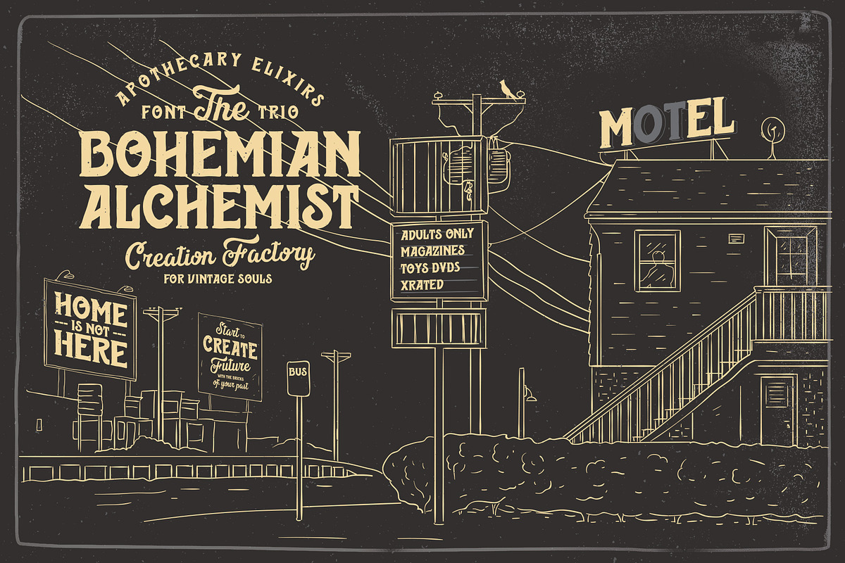 Bohemian Alchemist 5 Font + 15 Badge preview 8