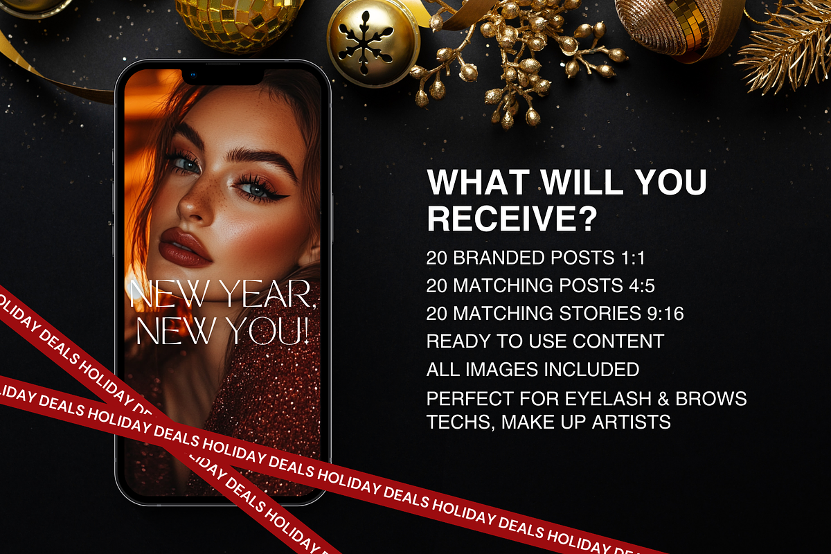 Brows & Lashes Instagram Holidays, a Social Media Template by DesignsbyMariaStudio (Photo 2 of 10)