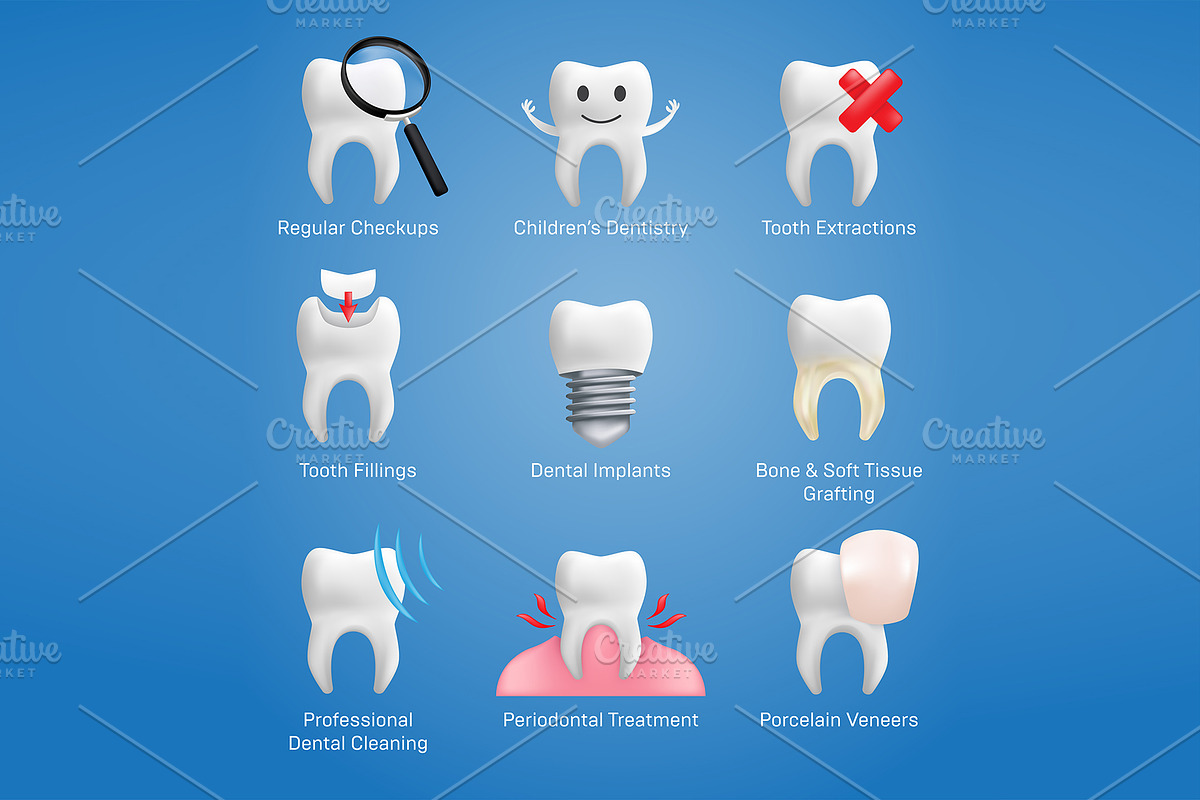 Dental Care Vector Icons set, an Emoji Icon by Rodionoff (Photo 5 of 6)