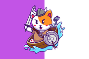 Cute Viking Cat Cartoon Vector, a Work Illustration by Artstorystudio (Thumbnail 2 of 3)