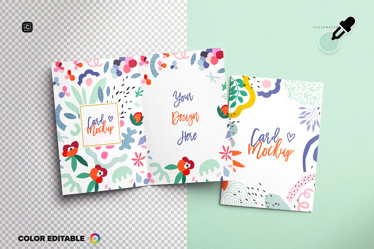 Folded Card 5x7in Cover and Inside, a Product Mockup by Custom Scene (Photo 5 of 8)