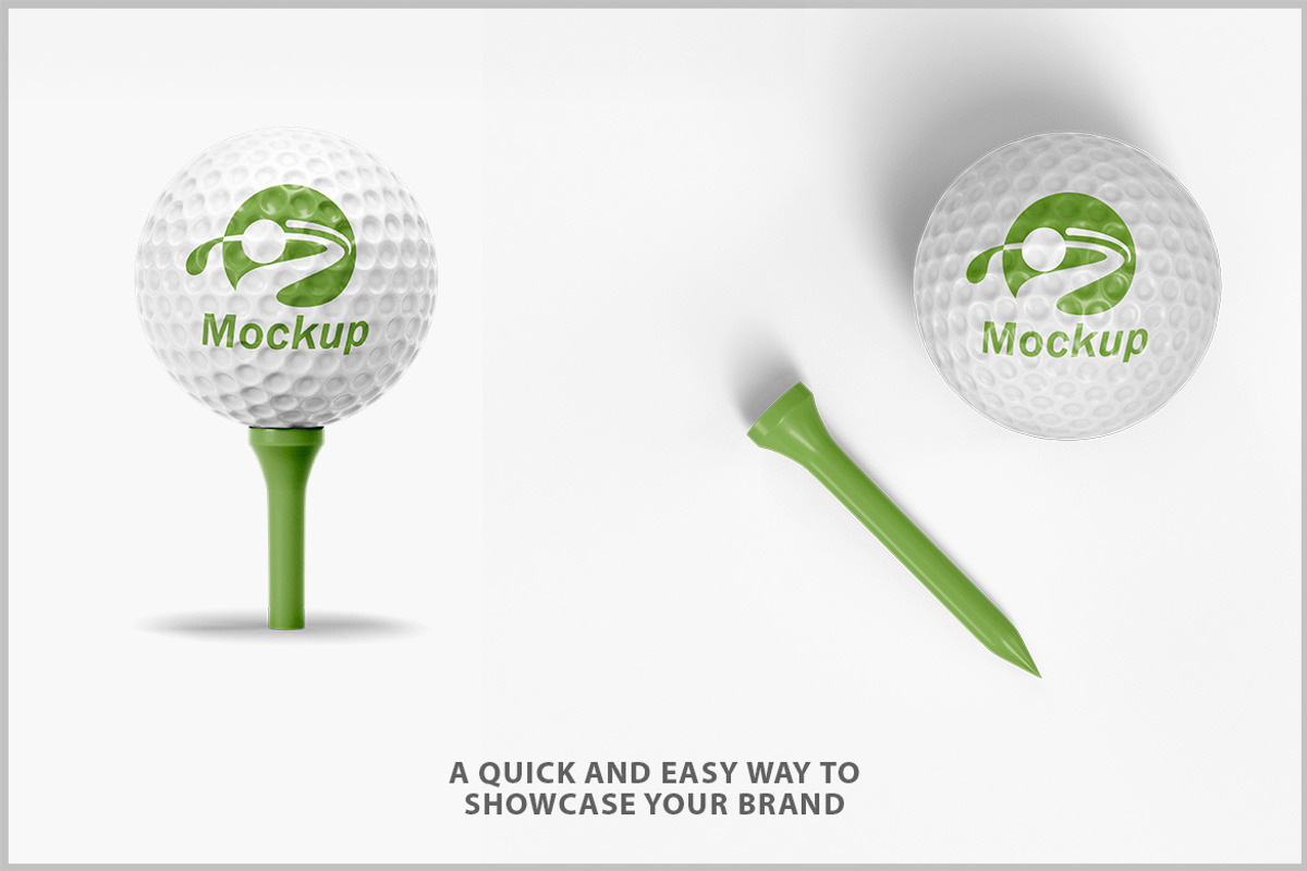 Golf Ball and Tee Set Mockup PSD, an Advertising Mockup by Bruno's Shop (Photo 2 of 5)