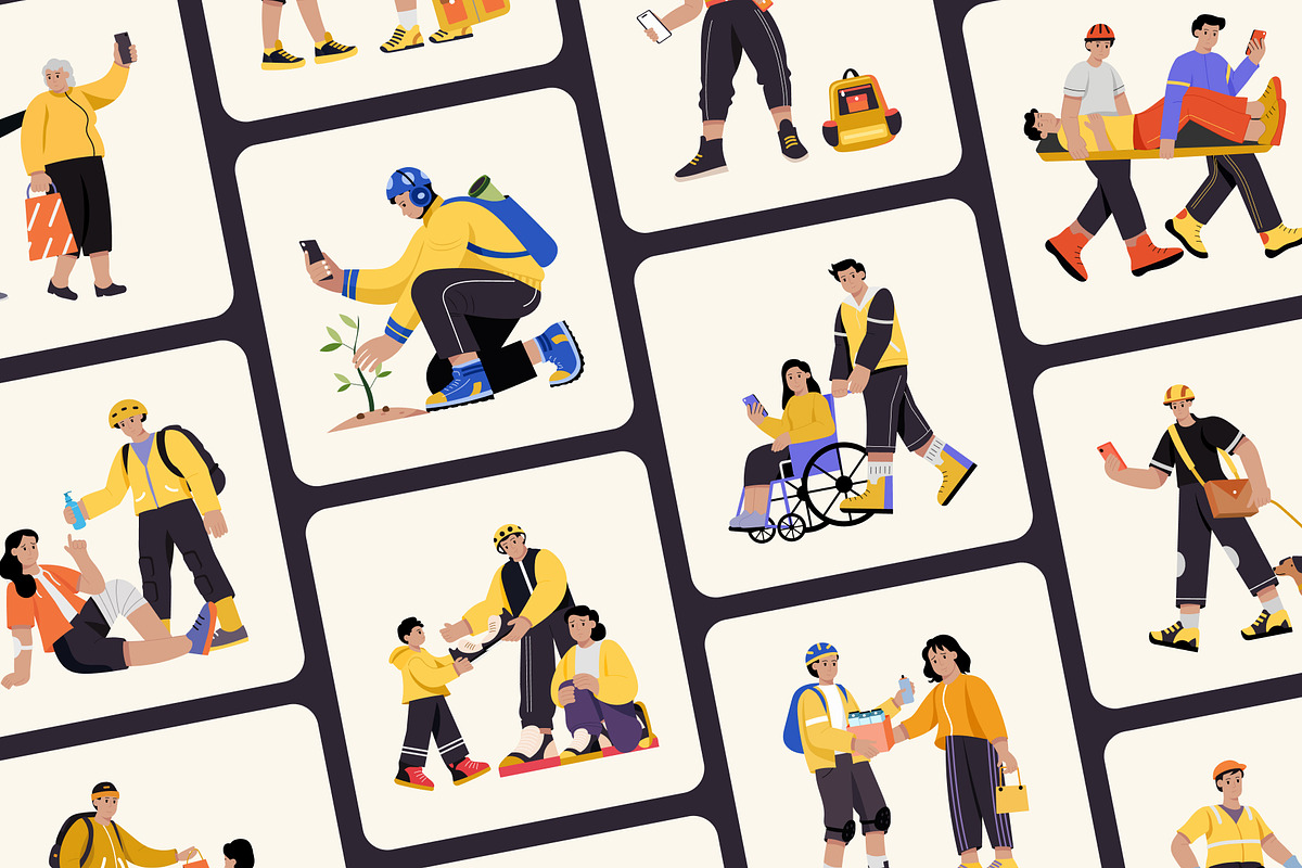 Volunteer Illustration Art Set, a Person Illustration by Vectors Market (Photo 6 of 9)