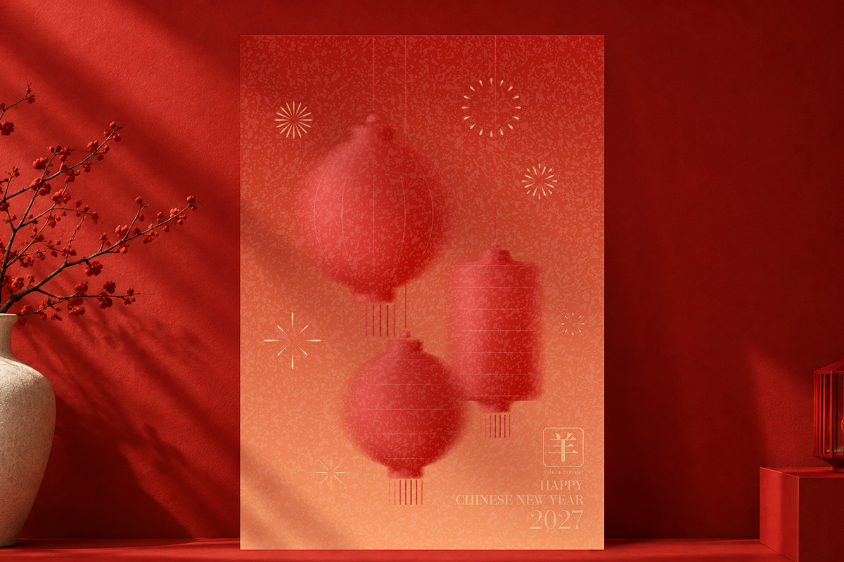 Chinese New Year 2027 Greeting Cards, a Decorative Illustration by Andrey Yaroslavtsev (Photo 4 of 9)