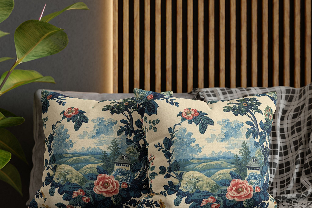 Colorful Toile de Jouy Pattern, a Pattern Graphic by elfy creative (Photo 1 of 3)
