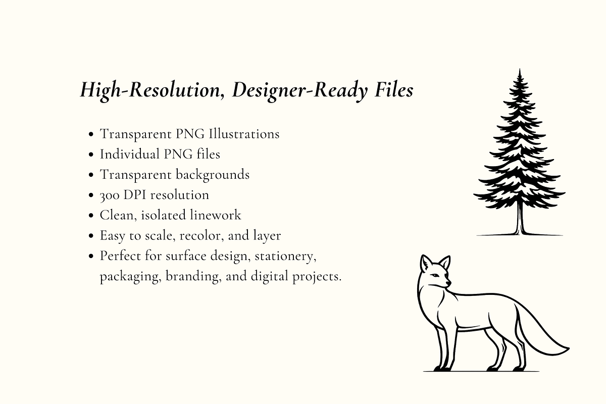 Signature Woodland Illustration Set, an Object Graphic by Hughes Studio (Photo 5 of 8)