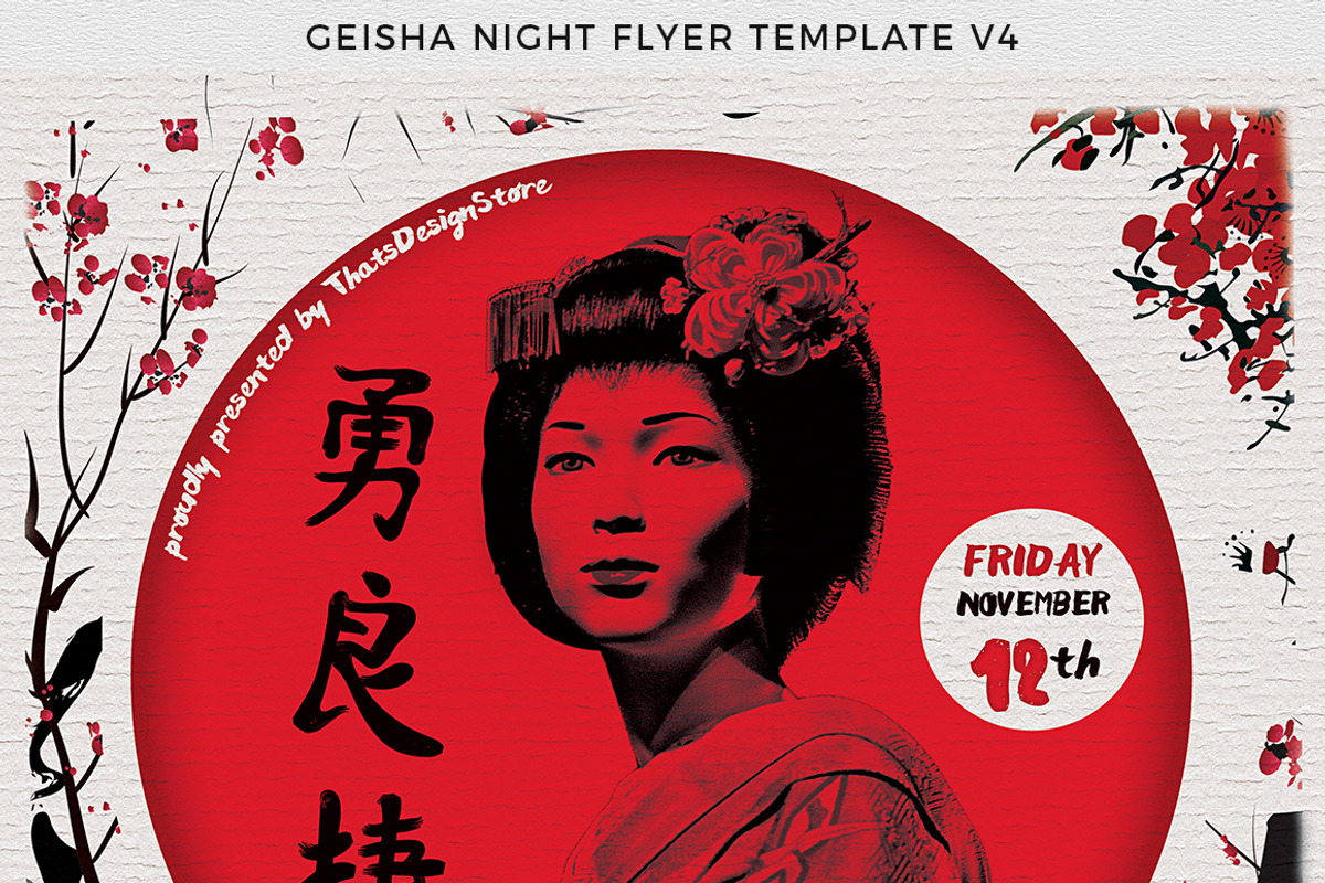 Geisha Night Flyer Template V4, a Flyer Template by ThatsDesignArt (Photo 7 of 7)