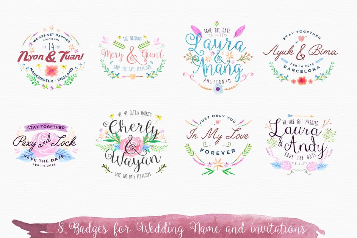 Freehand Watercolor Style Objects, an Illustration by alit design (Photo 2 of 5)