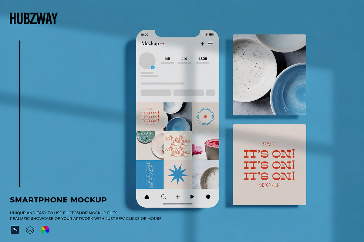 Two Screens Post Layout Mockup, an Advertising Mockup by Hubzway (Photo 1 of 2)