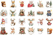 Sweet Christmas Woodland Animals Cli, an Illustration by Sublimation Artist (Thumbnail 2 of 6)