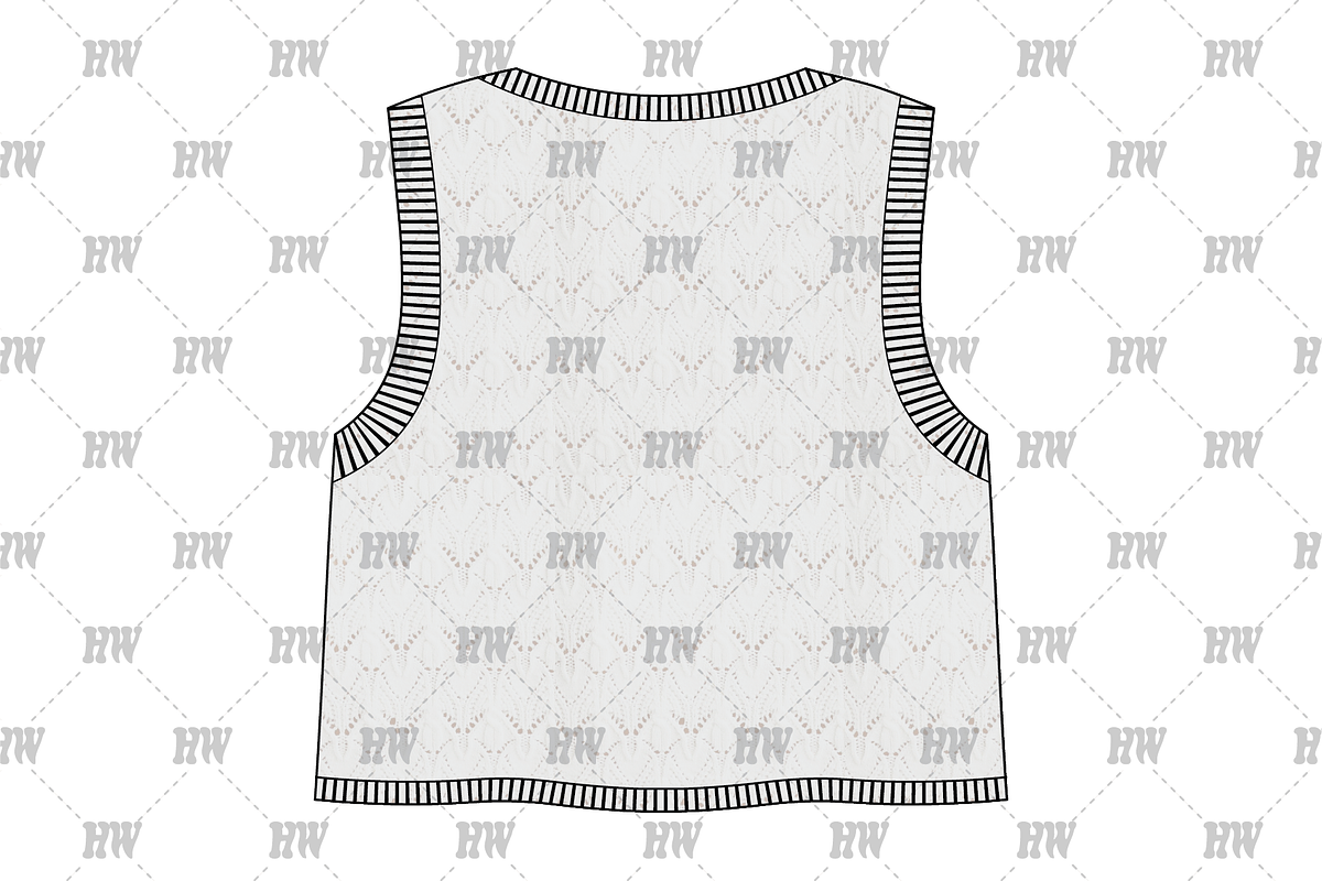 Pointelle Sweater Vest Fashion Flat, a Shirt Mockup by haydenwentworth (Photo 3 of 3)