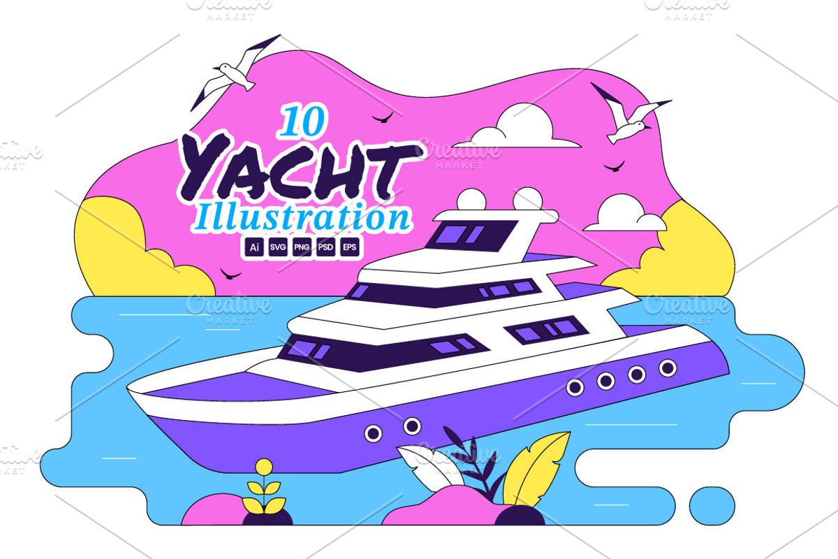 10 Luxury Yacht Illustration, an Illustration by denayunebgt (Photo 1 of 4)