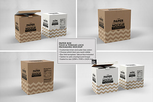 Paper Box Tuck&Tongue Lock Mockup