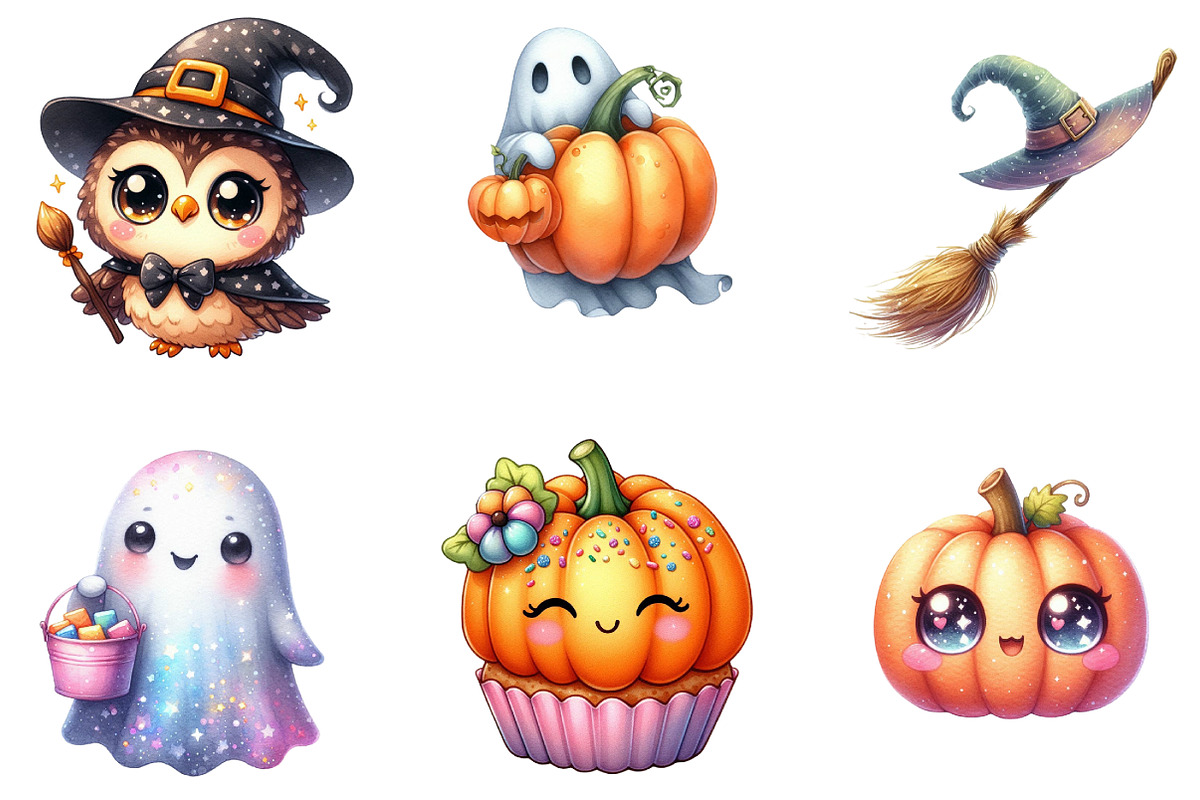 Twinkle Kawaii Halloween Clipart, an Illustration by DreamArtGraphic (Photo 4 of 5)