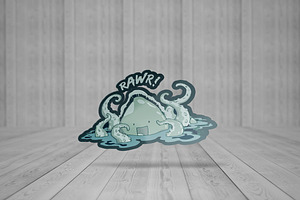 Die Cut Stickers Mock-Up