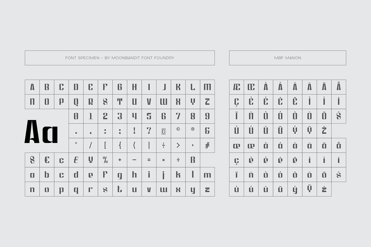 MBF Manon - Modern Condensed Display, a Sans Serif Font by MoonBandit (Photo 5 of 6)