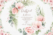 Dusty Pink & Green Watercolor, an Object Illustration by Elena Medvedeva (Thumbnail 1 of 10)