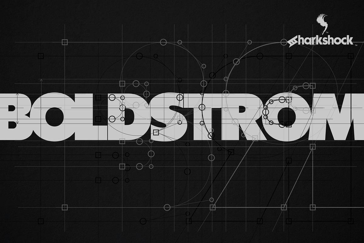 Boldstrom, a Sans Serif Font by Sharkshock (Photo 1 of 4)
