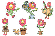 Cute flower 15 vector illustrations, an Object Illustration by gunaonedesign (Thumbnail 2 of 9)
