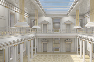 3Dmodel Grand Hall Lobby Staircase 2